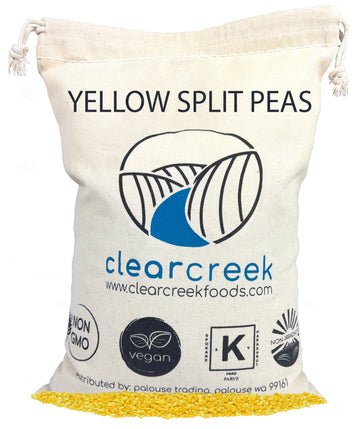 Yellow Split Peas | 4 LBS | Free 2-3 Day Shipping Woven Linen Bag with Drawstring