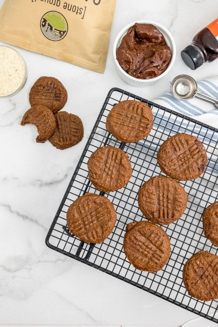 4 ingredient gluten free peanut butter chickpea flour cookies