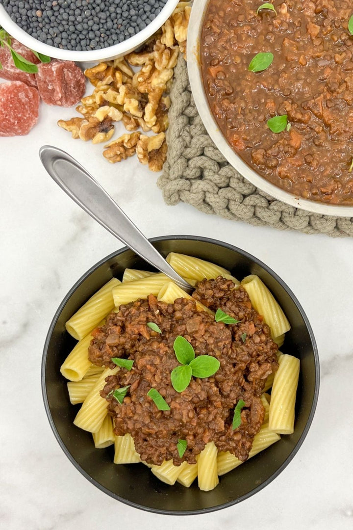 black lentils, how to cook lentils, lentil bolognese, Palouse Brand lentils