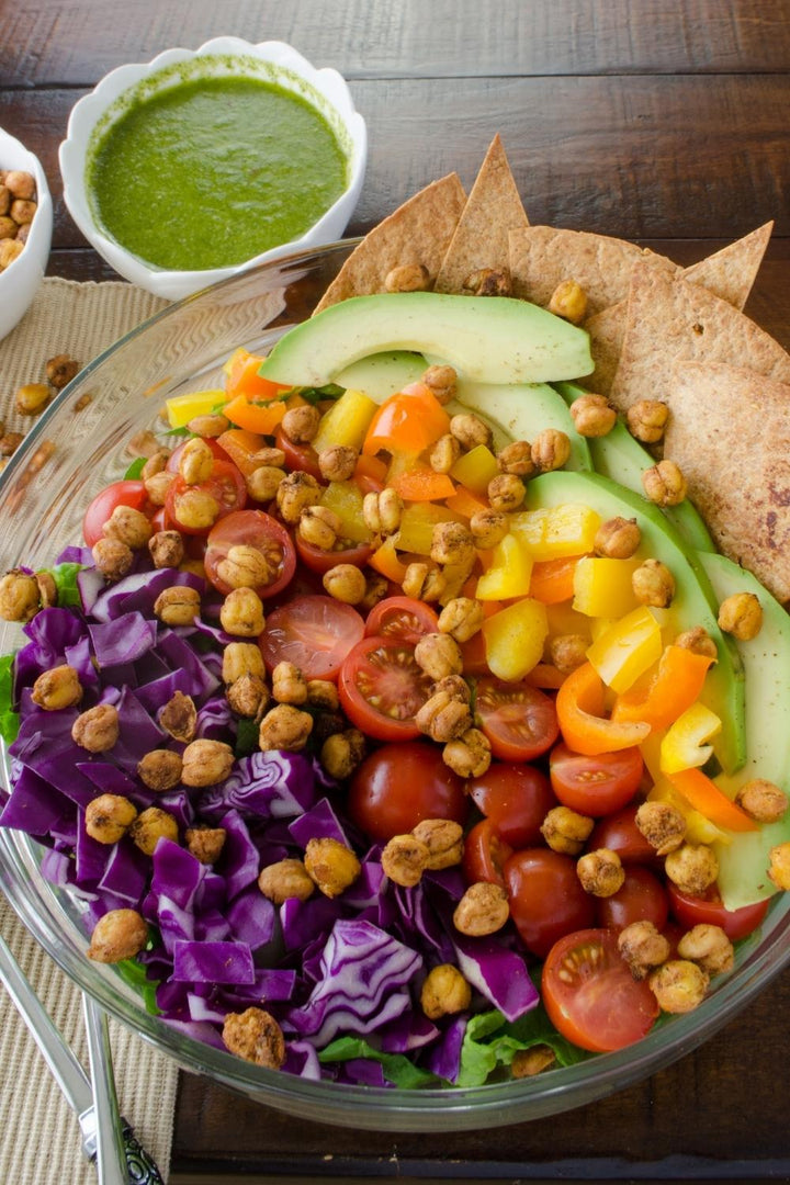 vegan chickpea taco salad