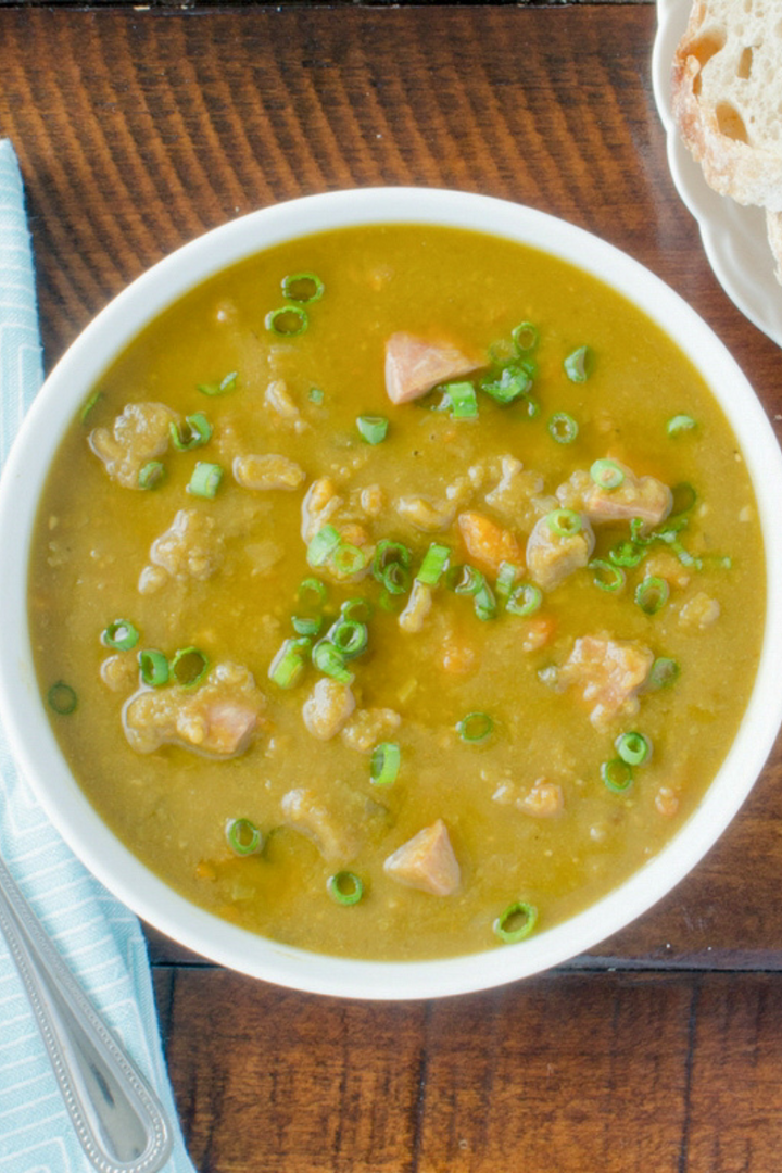 green split pea soup with ham