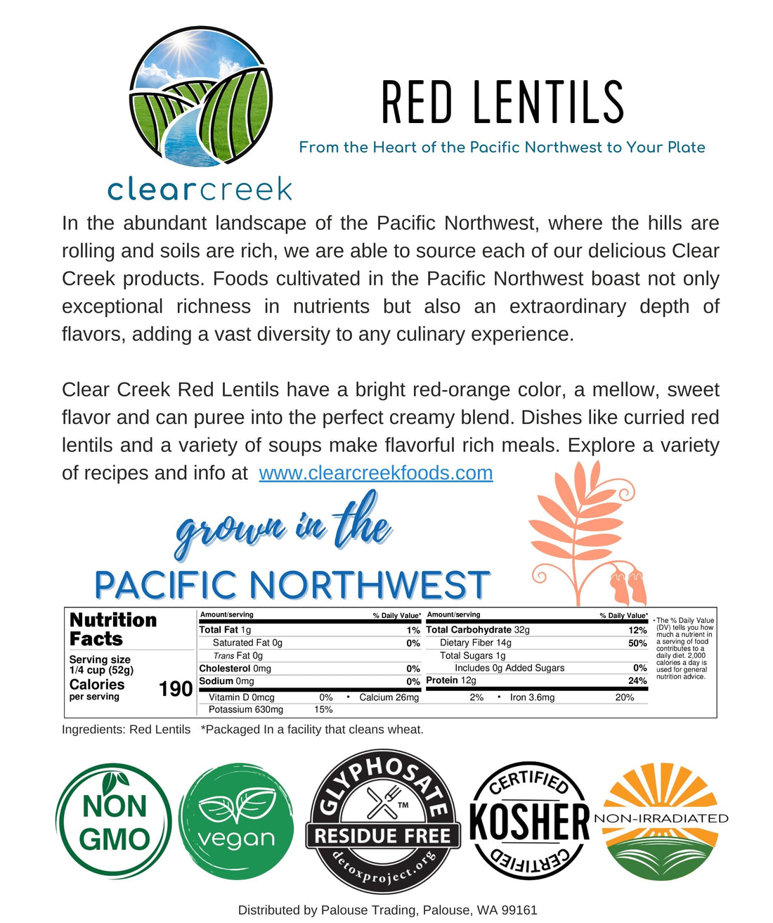 Red Lentils Nutrition Facts