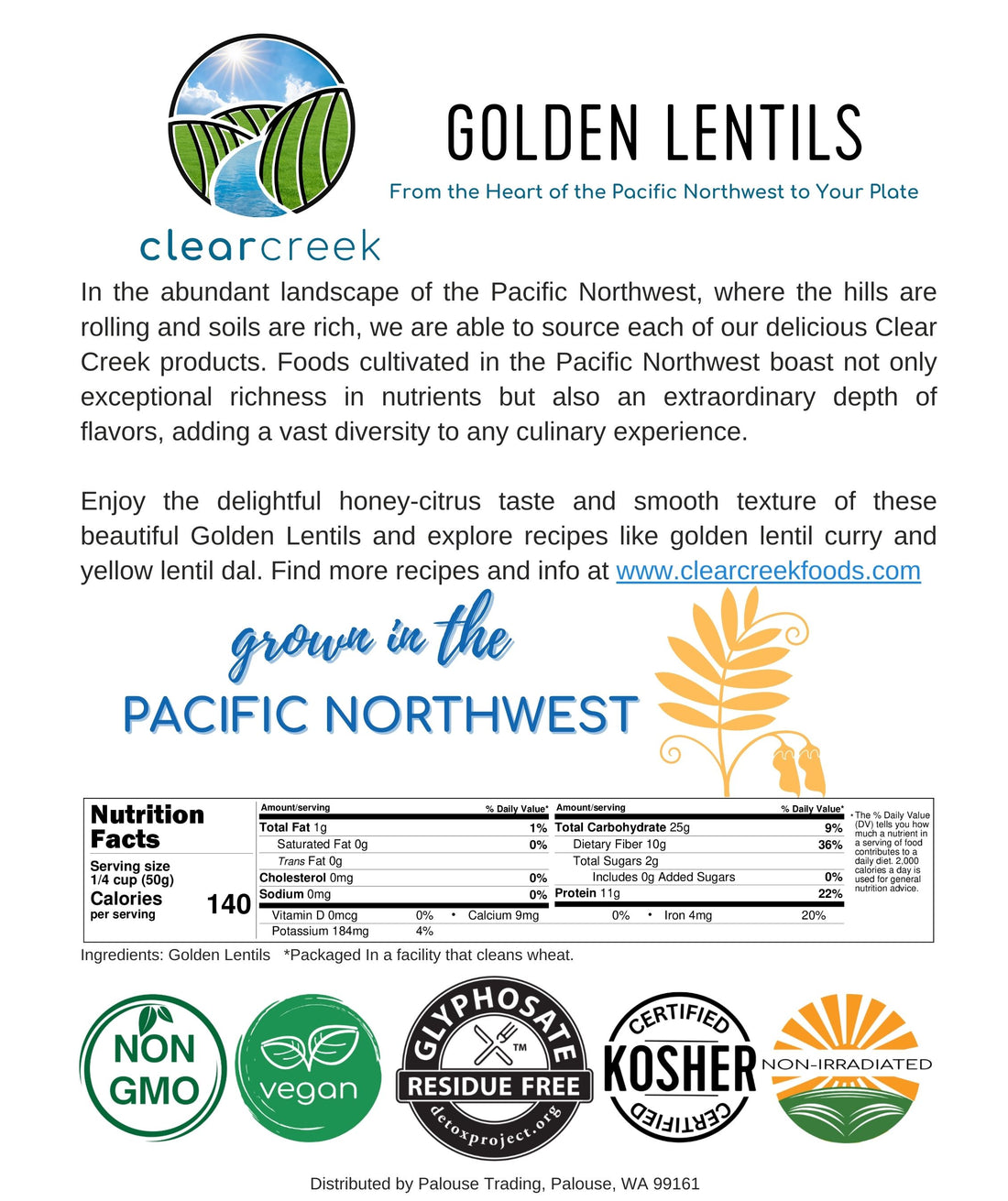 Yellow Lentil Nutrition Facts