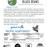 Nutrition Facts for Washington State Grown Black Beans