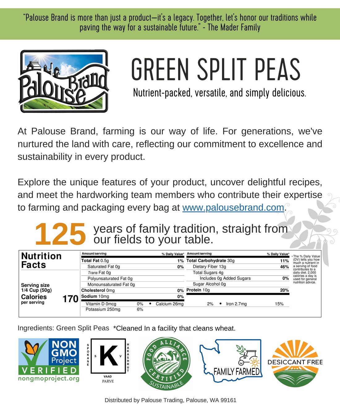Green Split Pea Pack | 15 LBS
