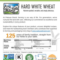 Nutrition Facts for Washington State Grown Hard White Wheat Berries