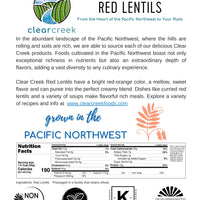 Nutrition Facts for Idaho State Grown Red Lentils