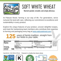 Nutrition Facts for Washington State Grown Soft White Wheat Berries