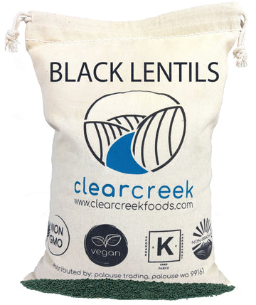 Black Lentils | Free 2-3 Day Shipping Woven Linen Bag with Drawstring