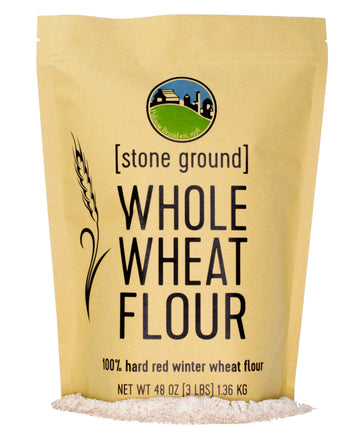 Stone Ground Whole Wheat Flour | 3 LB | Free 2-3 Day Shipping Kraft Re-Sealable Bags