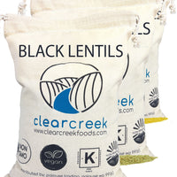 Lentil Pack 4 LBS Each: Black Lentils, Gold Lentils, Green Lentils Woven Linen Bag with Drawstring
