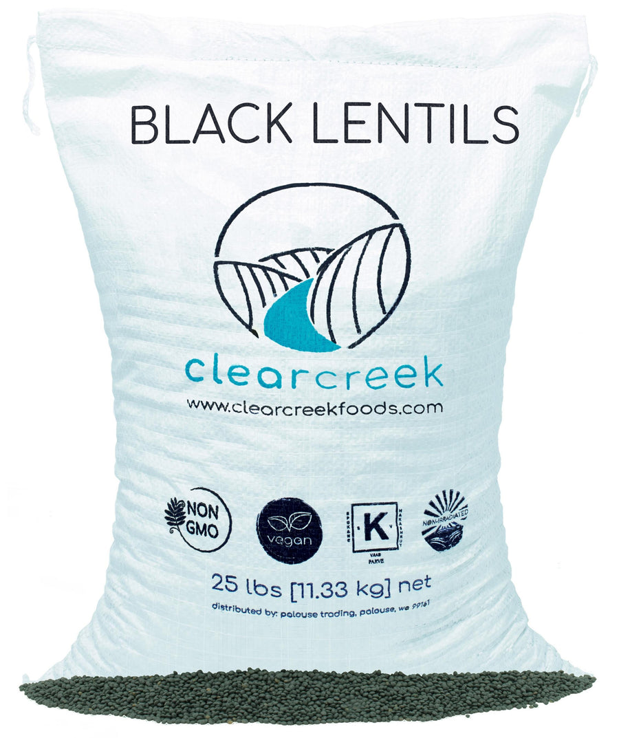 Black Beluga Lentils | 25 LBS | Free 2 Day Shipping Woven Poly Bag
