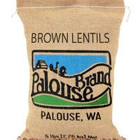 Brown Lentils | 5 LB | Free 2-3 Day Shipping Woven Jute Bag