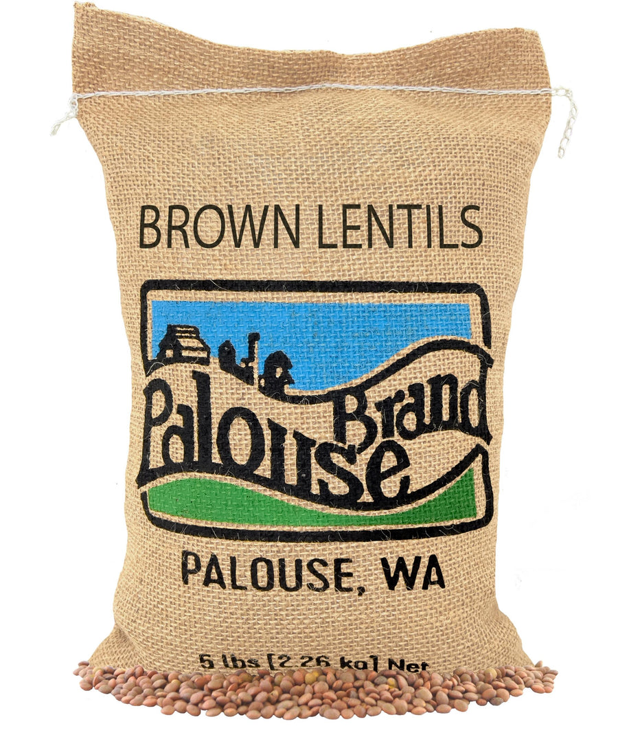 Brown Lentils | 5 LB | Free 2-3 Day Shipping Woven Jute Bag