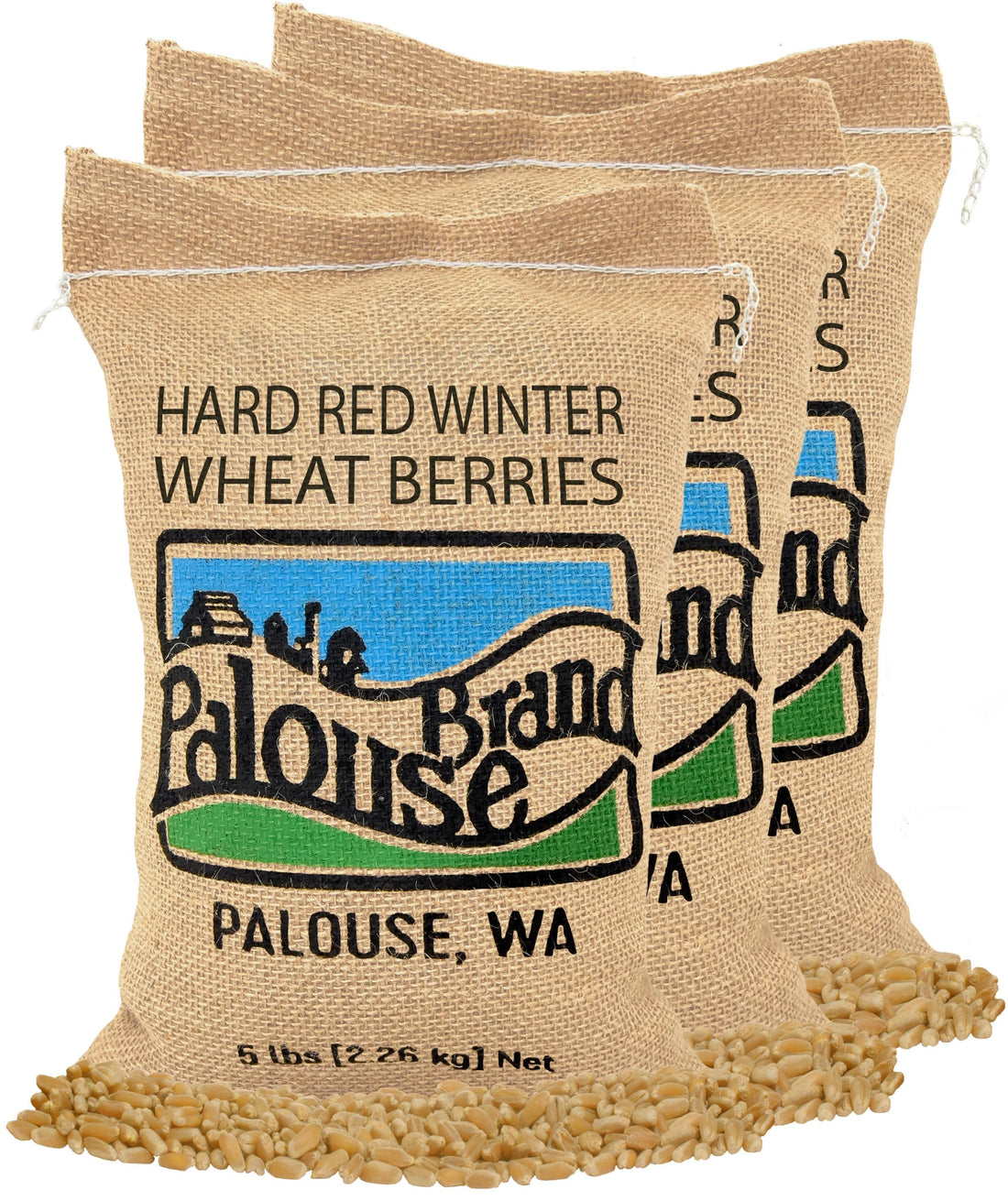 Hard Red Winter Wheat Berries | 15 LB | Free 2-3 Day Shipping Woven Jute Bag
