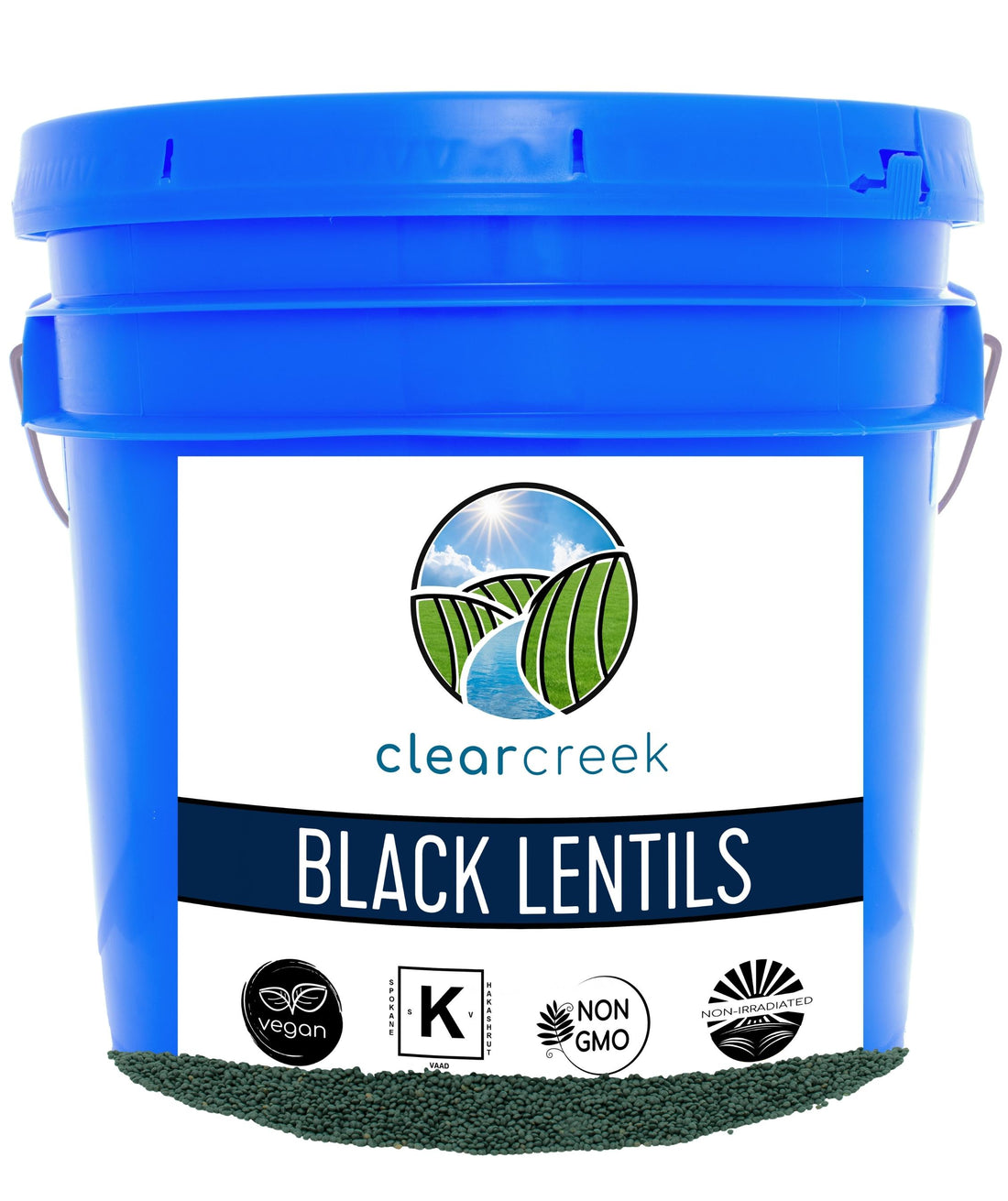 Beluga Lentils | 25 LB Bucket | Long Term Food Storage Food Safe Storage Bucket with Re-Sealable Gasket Lid