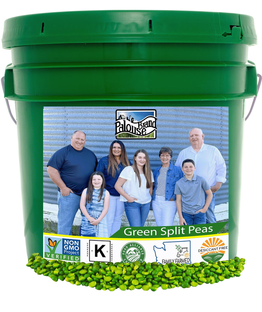 Green Split Peas| 25 LB Bucket | Long Term Food Storage Food Safe Storage Bucket with Re-Sealable Gasket Lid