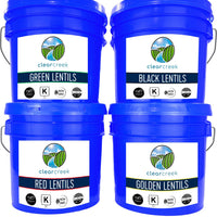 Bulk Lentil Variety Bundle | 100 LBS Food Safe Storage Bucket with Re-Sealable Gasket Lid
