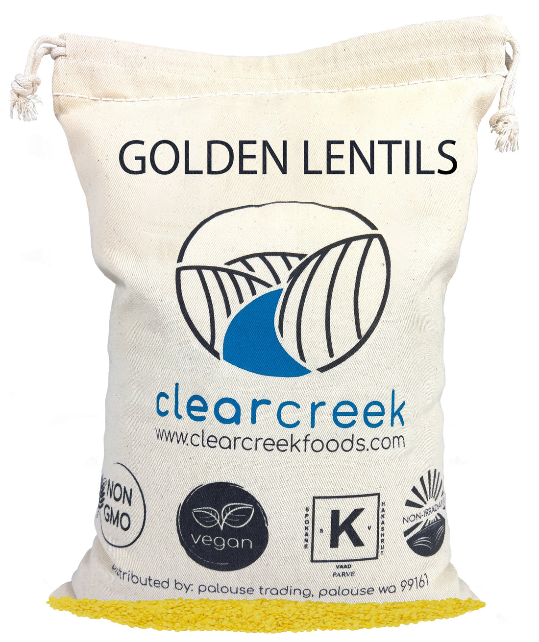 Gold Lentils | 4 LBS | Free 2-3 Day Shipping Woven Linen Bag with Drawstring