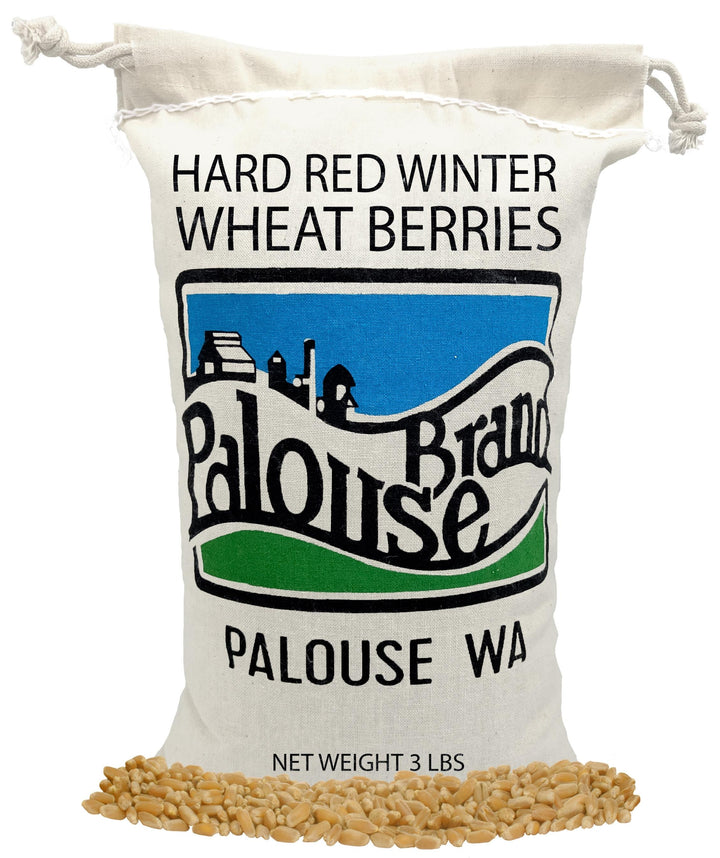 Hard Red Winter Wheat Berries | 3 LB | Free 2-3 Day Shipping Drawstring Cotton Bag