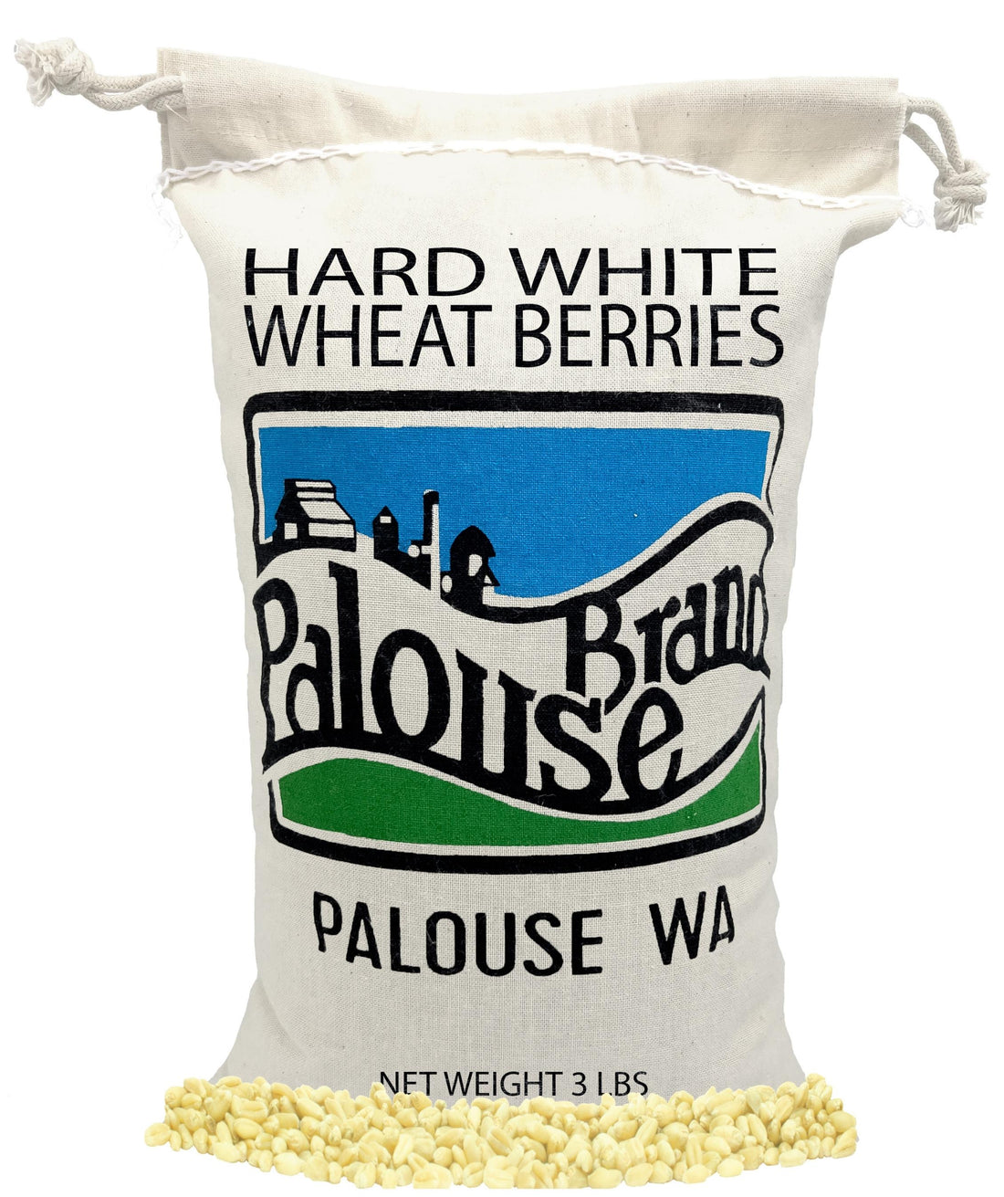 Hard White Wheat Berries | 3 LBS | Free 2-3 Day Shipping Drawstring Cotton Bag