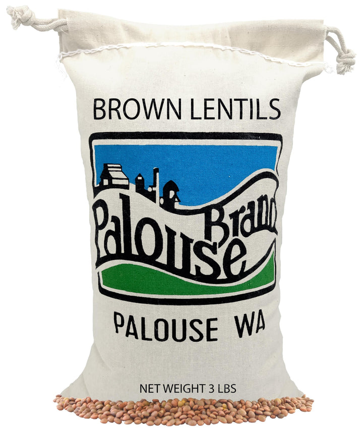Brown Lentils | 3 LBS | Free 2-3 Day Shipping Drawstring Cotton Bag