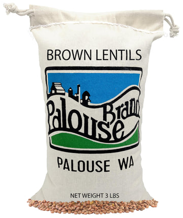 Brown Lentils | 3 LBS | Free 2-3 Day Shipping Drawstring Cotton Bag