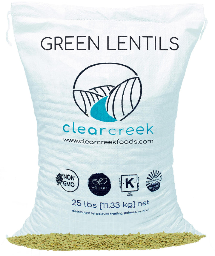Green Lentils | 25 LBS | Free 2 Day Shipping Woven Poly Bag