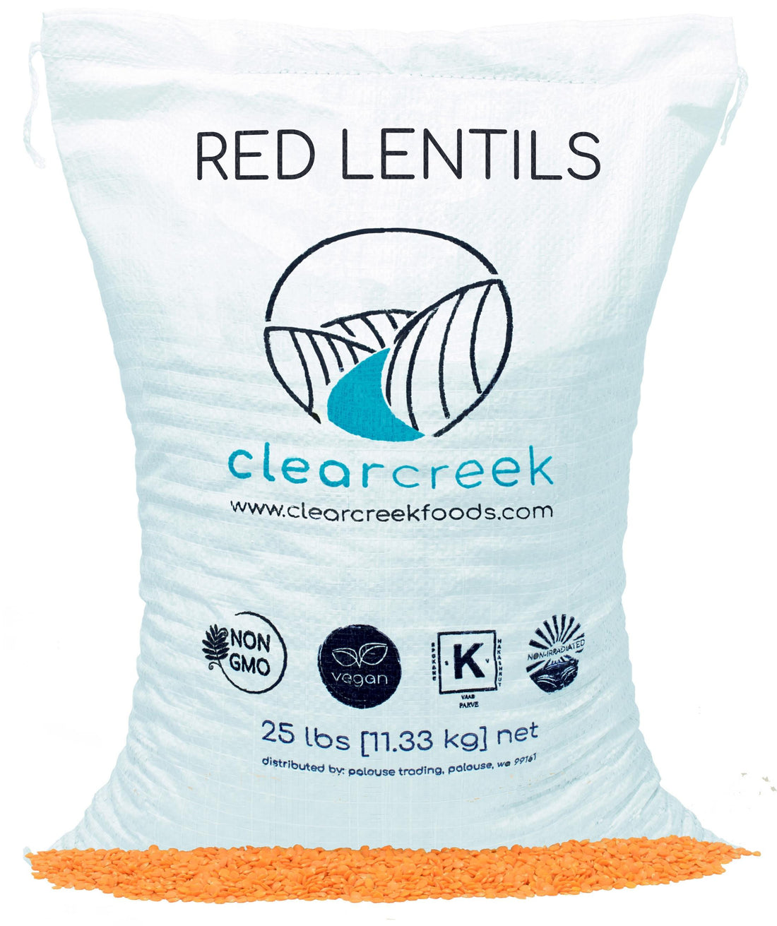 Red Lentils | 25 LBS | Free 2 Day Shipping Woven Poly Bag
