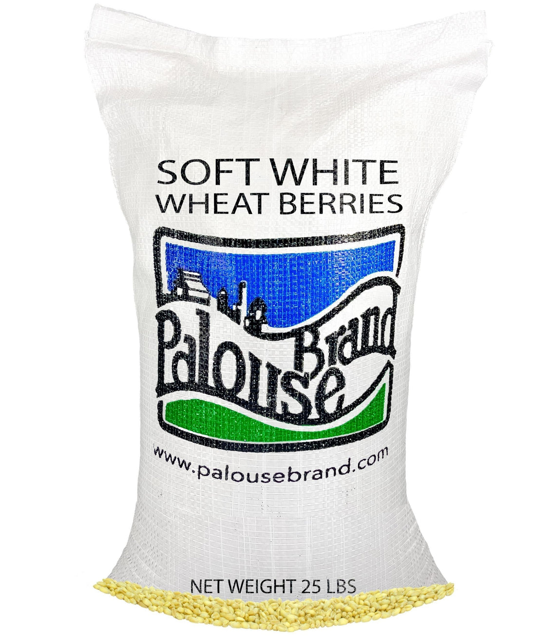 Soft White Wheat Berries | 25 LB | Free 2-Day Shipping Woven Poly Bag