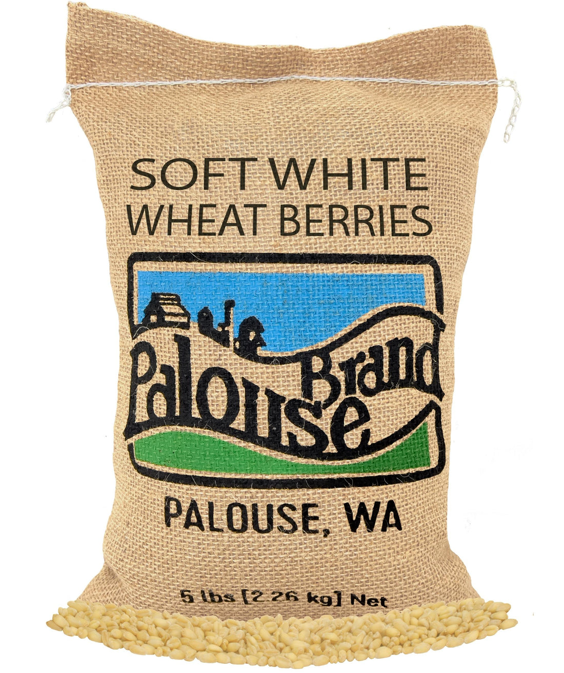 Soft White Wheat Berries | 5 LB | Free 2-3 Day Shipping Woven Jute Bag