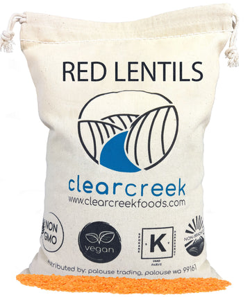 Red Lentils | 4 LBS | Free 2-3 Day Shipping Woven Linen Bag with Drawstring